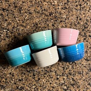 Set of colorful Le Creuset ramekins